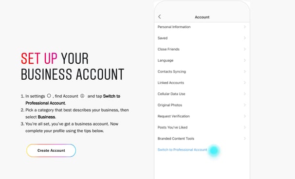 how to set up your b2b instagram account