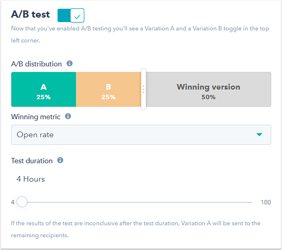 how to a/b test emails in hubspot