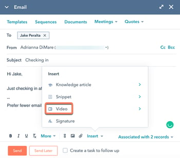 how to add video to email in hubspot