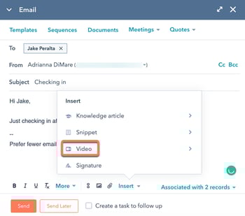 how to add video to email in hubspot