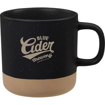 12-oz nature-baked black and brown ceramic mug