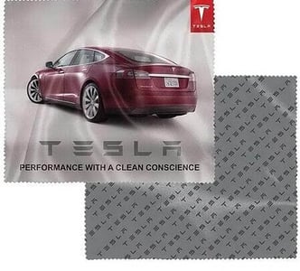 Microfiber Cloth with Tesla car and logo