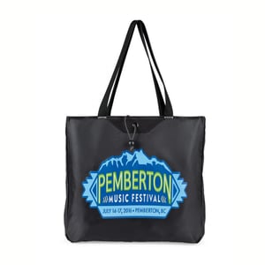 Black Packable Tote Bag with Pemberton Music Fest logo