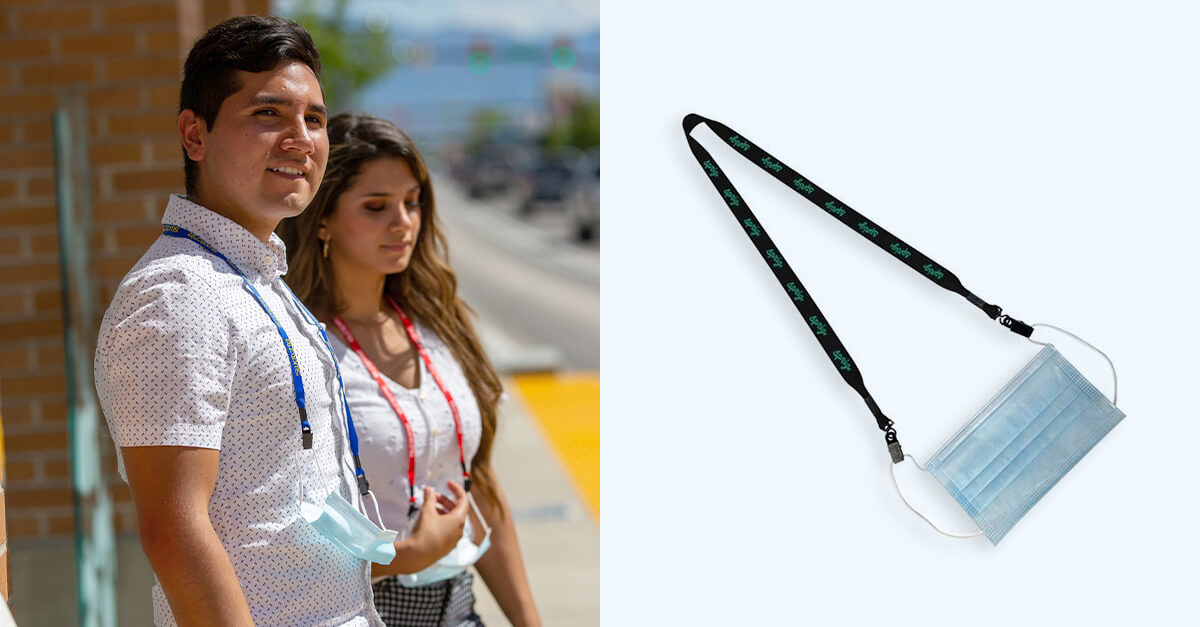 branded mask lanyard