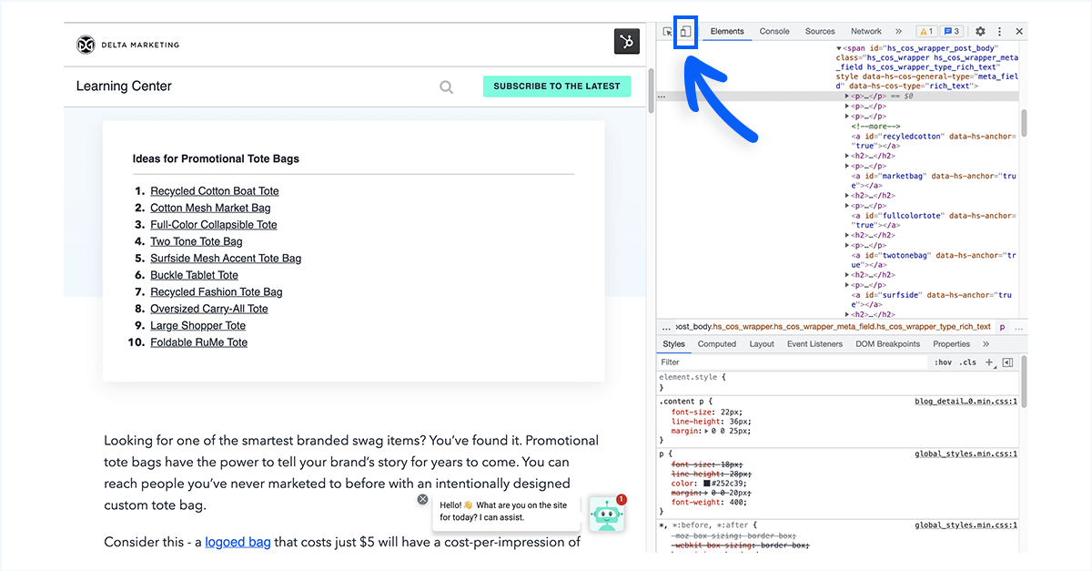 example of a responsive design