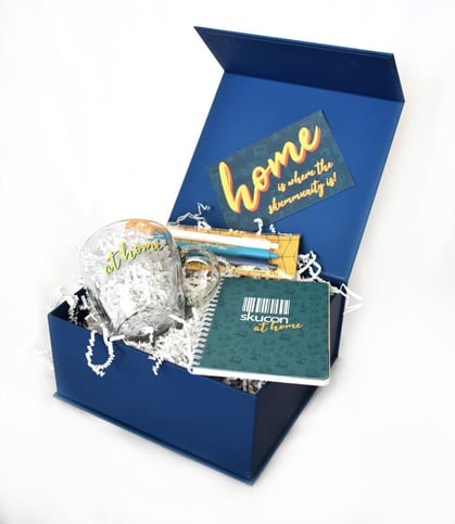 example of a custom swag box for virtual events