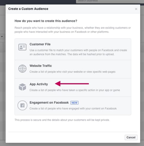 create a custom facebook audience