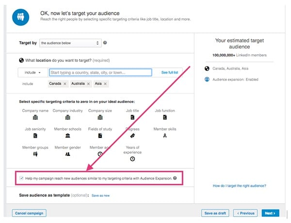 audience expansion linkedin