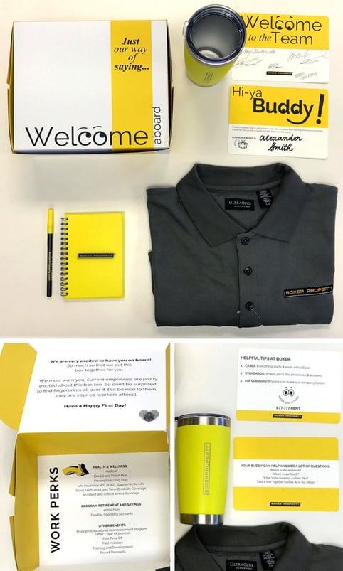 employee swag box example boxer property