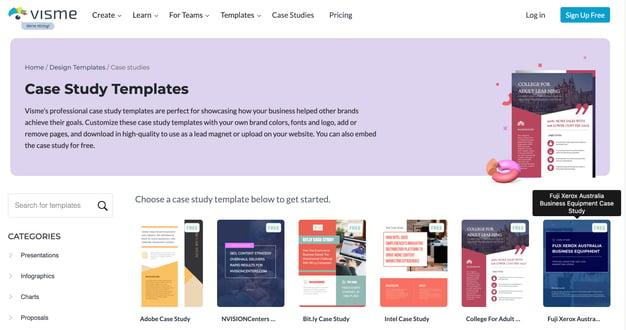 visme case study templates