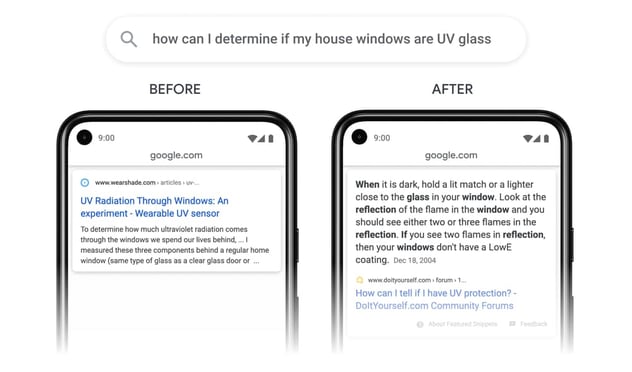 example of google passage ranking