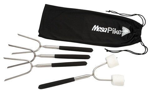 Extendable roasting sticks with carrying case.