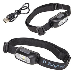 Rechargeable LED headlamp. 