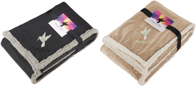 Field & Co. Sherpa Blanket with custom logo embroidery