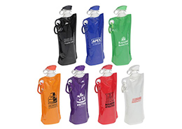 Flip Top Foldable Water Bottle with Carabiner